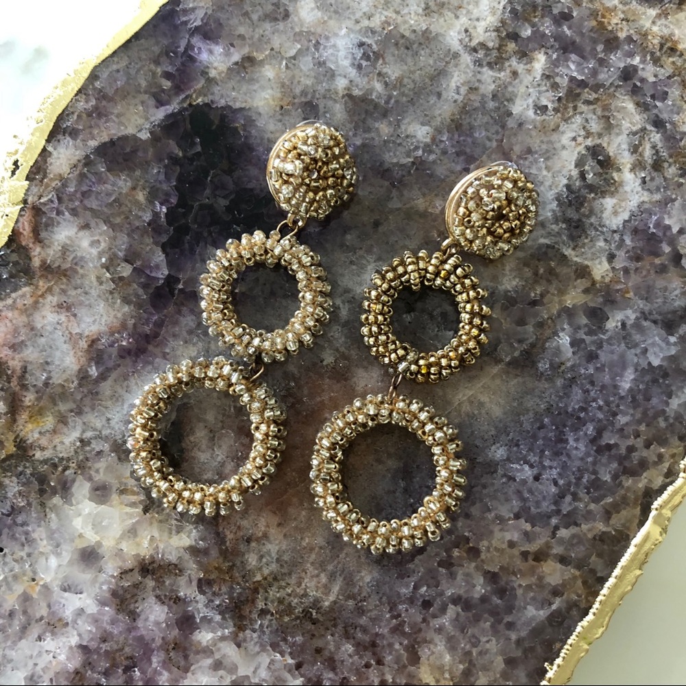 BaubleBar gold beaded drop earrings